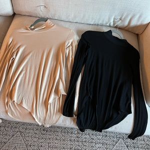 Long sleeve high neck bodysuits